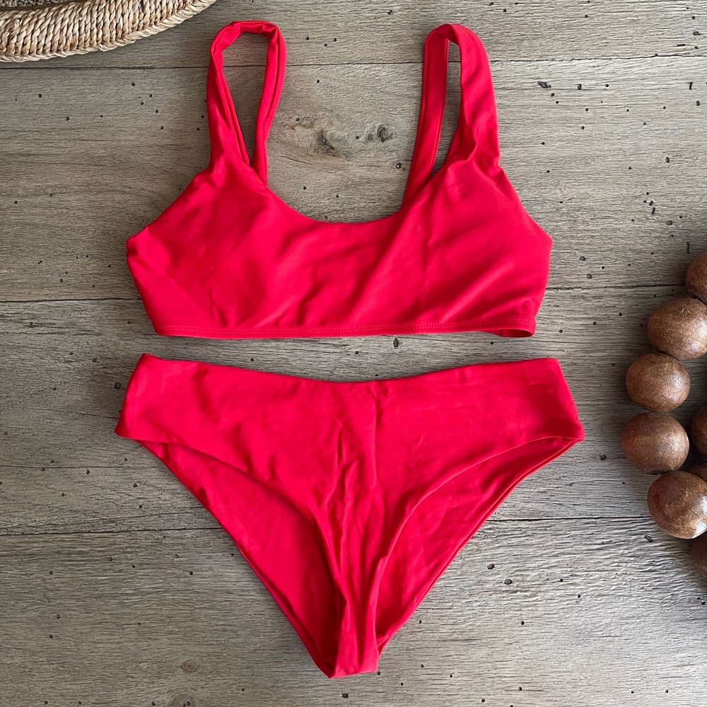 Vibrant Red Bikini Set